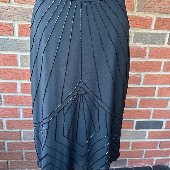 Company Nygard Collection Stretch Black Skirt w Bugle Beads Art Deco Design - 8 - Picture 1 of 5